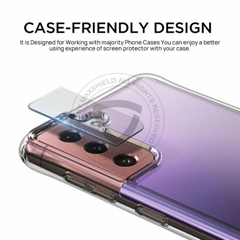 MAXSHIELD For Galaxy S21 Plus Camera Lens Tempered Glass Screen Protector