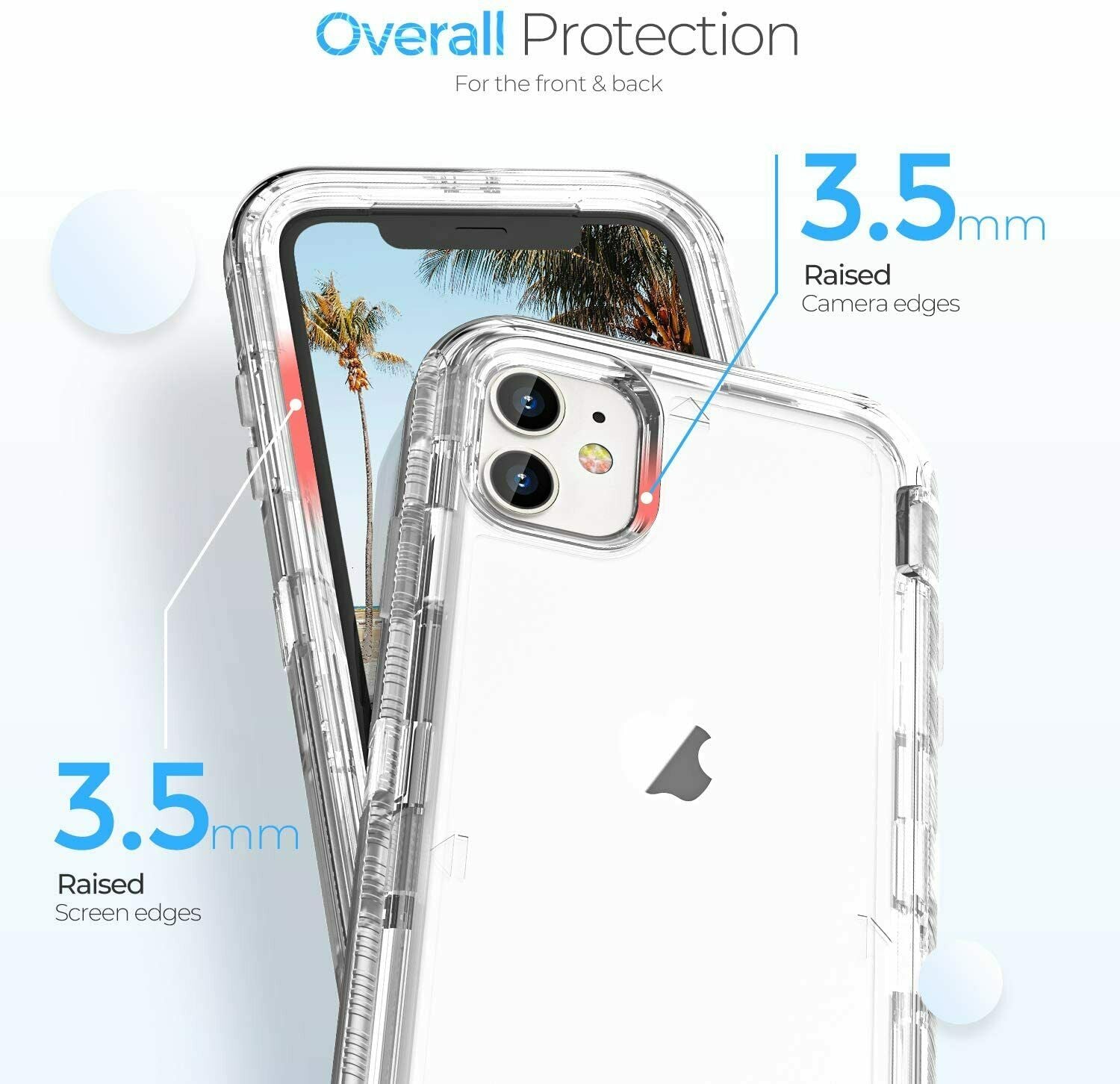 For iPhone 12 Pro Max Case Heavy Duty Shockproof 360 Full-body Clear Cover