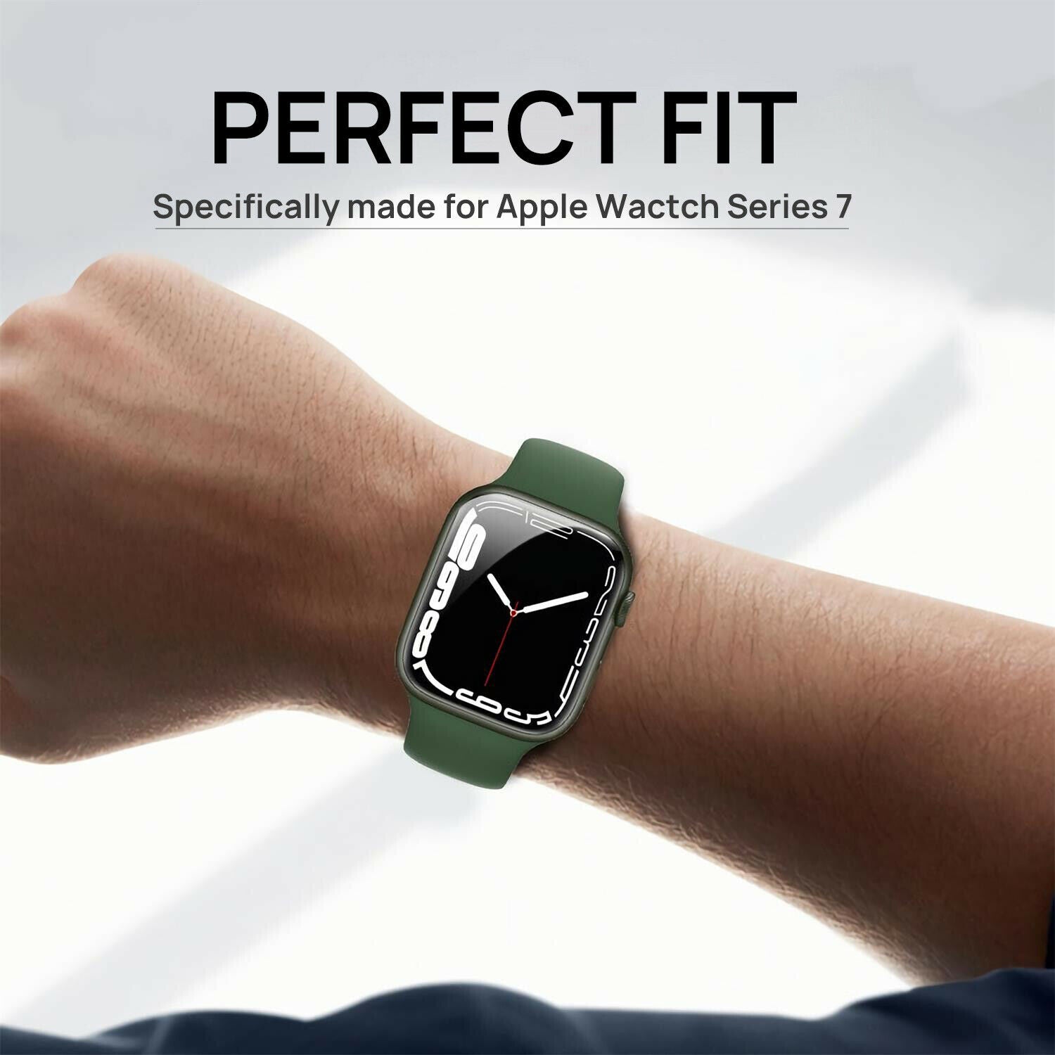 MAXSHIELD For Apple Watch Series 7 45/41mm 6D Glass Full Cover Screen Protector