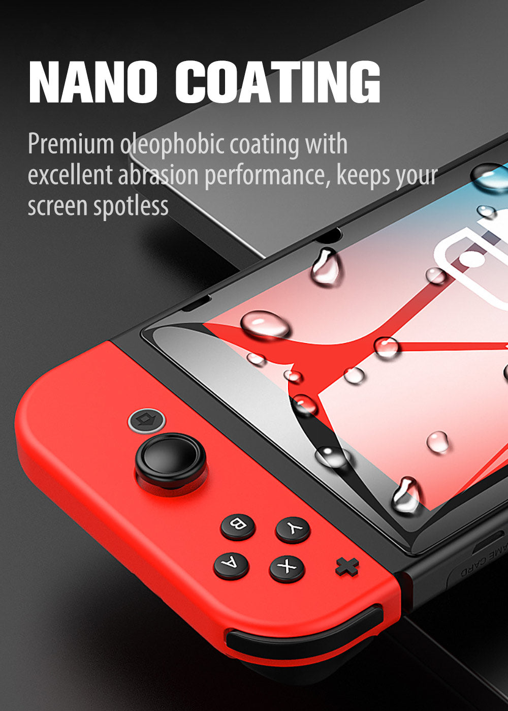For Nintendo Switch/Lite Screen Protector MAXSHIELD 9H Full Cover Tempered Glass