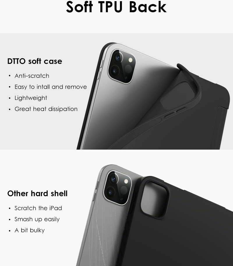 For iPad Pro 2021 12.9 Inch  Leather Case Cover Pencil Charging