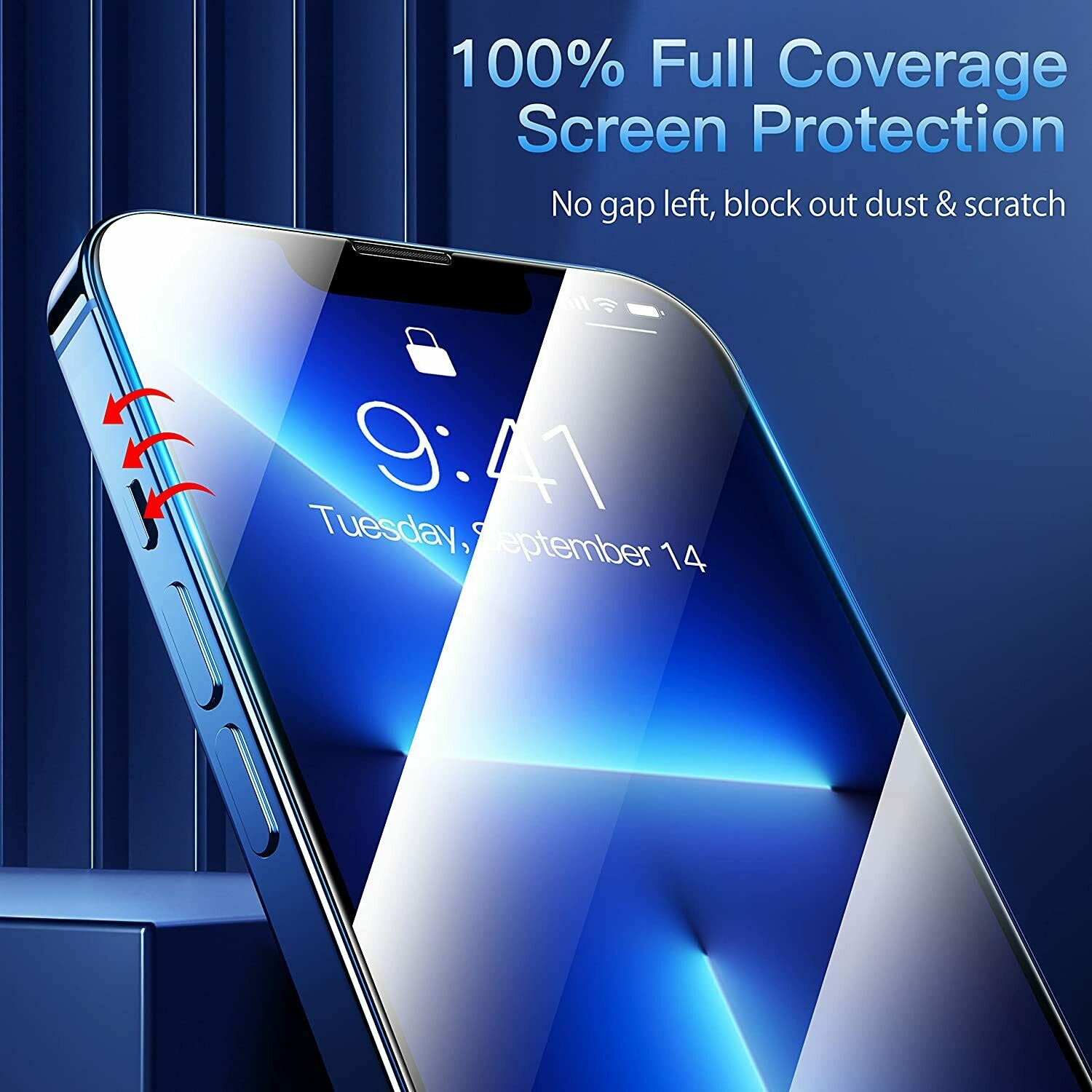 4 Pack For iPhone 13 12 Pro Max Mini Full Cover Tempered Glass Screen Protector