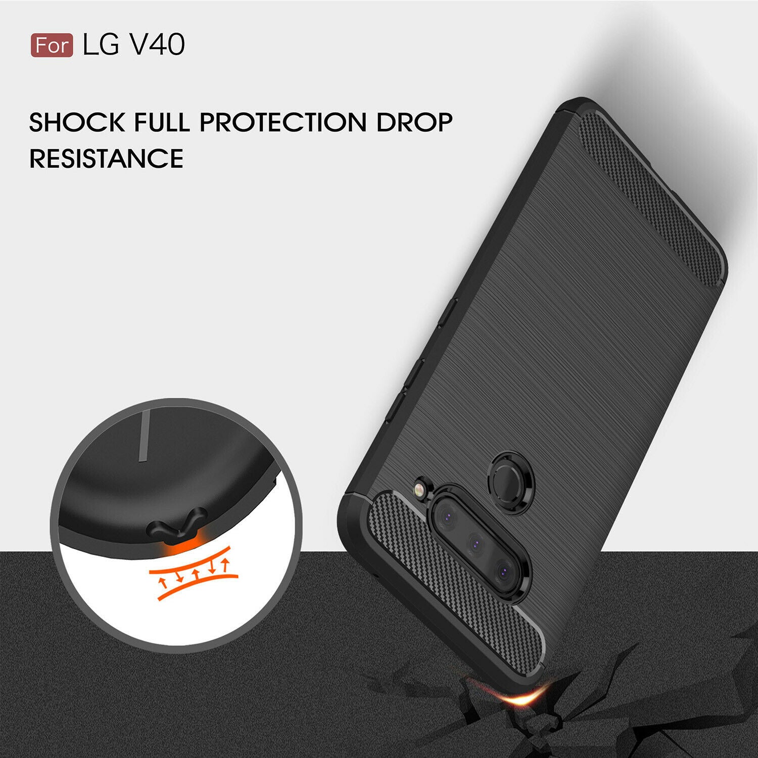 For LG V40 ThinQ Phone Case Soft TPU Rubber Shockproof Slim Cover