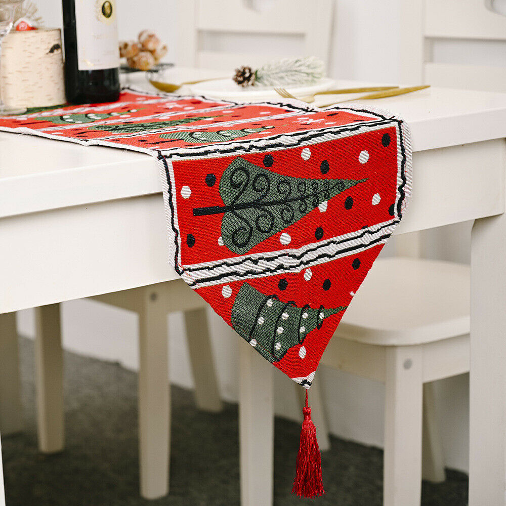Christmas Table Runner Table Cloth Cover Home Xmas Party Table Decorations