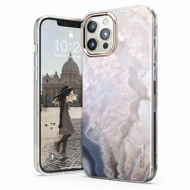 For Apple iPhone 12 Pro 6.1" Case Clear Slim Stylish Marble Shockproof Cover