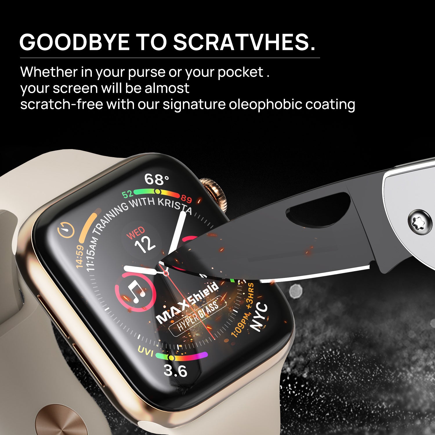 MaxShield Screen Protector for Apple Watch Series 1/2/3/4 38mm iWatch