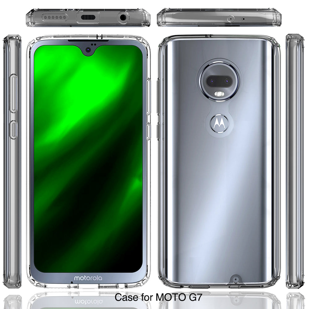 Moto G7 Case, Maxshield Rugged Armor Ultra Clear Cover for Motorola