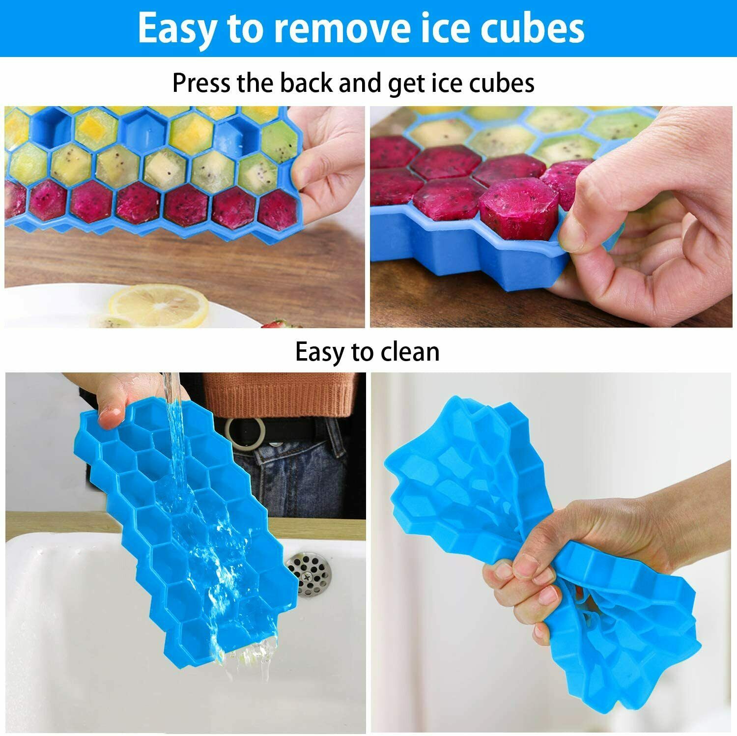 Ice Cube Tray Ball Maker Mould Mold Sphere Whiskey Lid Cube Bar Silicone DIY