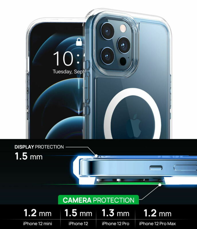 For iPhone 12 Pro Max Clear Mag Safe Magnetic Case Slim Bumper Shockproof Cover