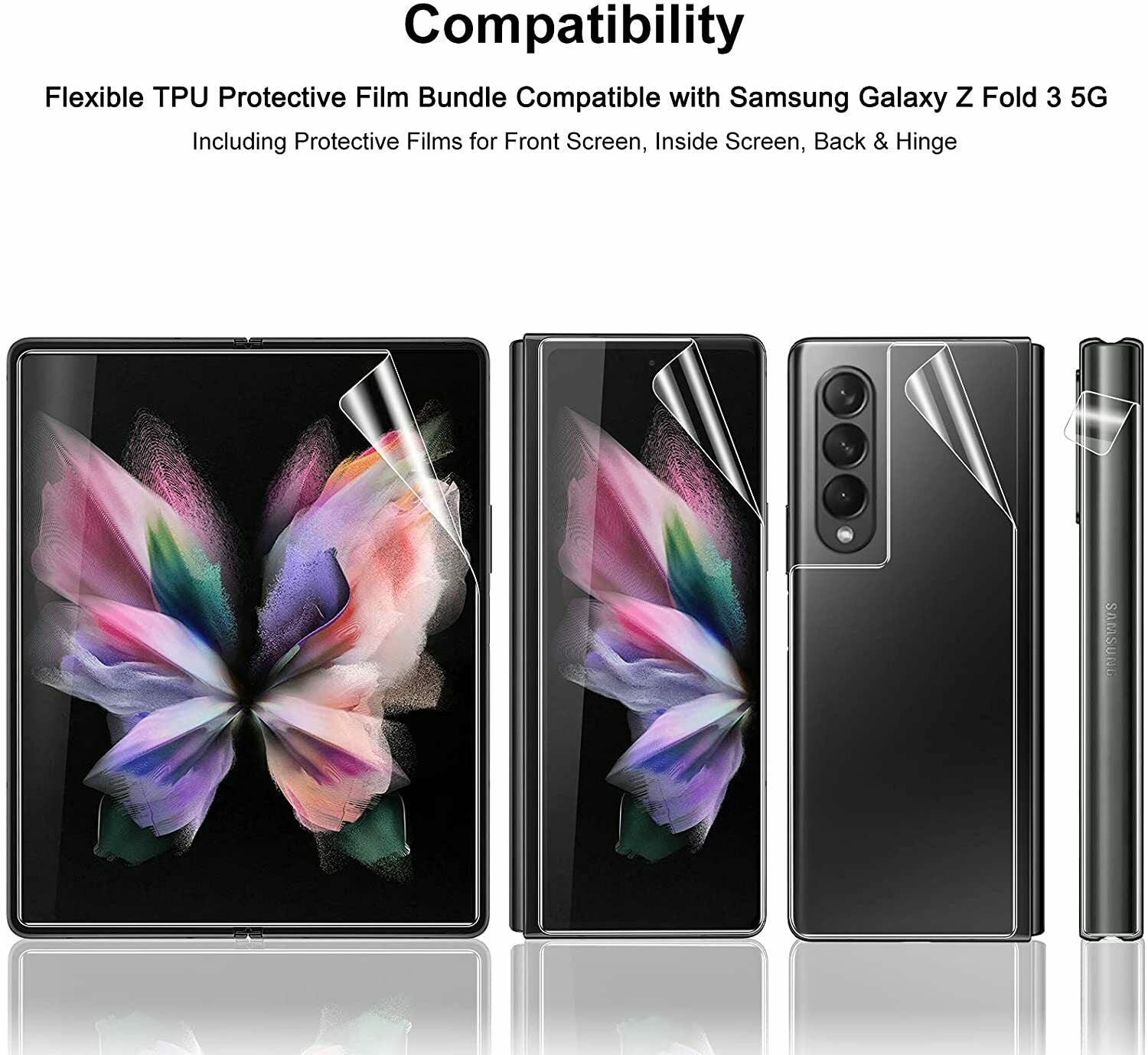 For Galaxy Z Fold3 5G Screen Protector MAXSHIELD Full Coverage Case Cover