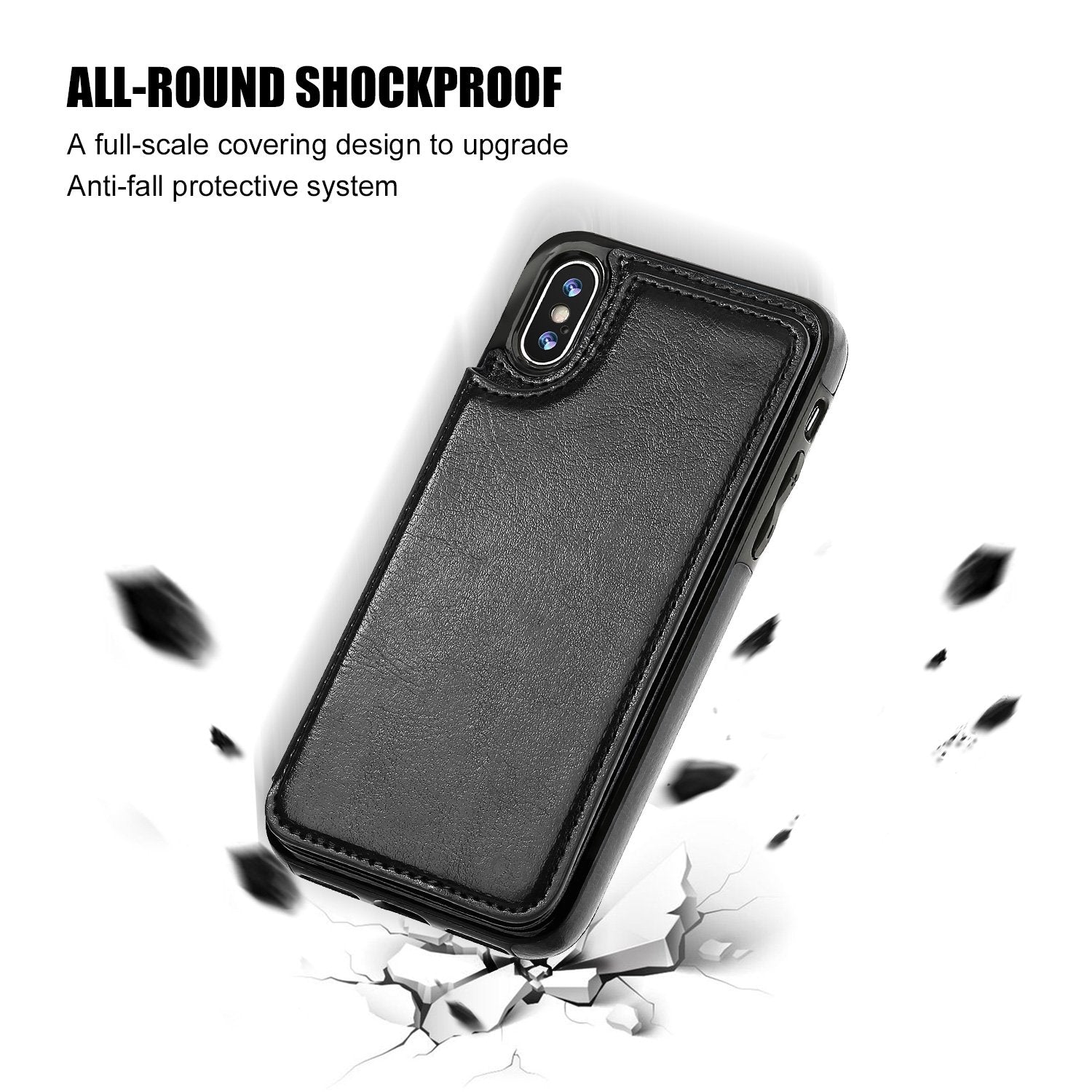 iPhone XS MAX Leather Wallet Case Magnetic Flip Card Shockproof Cover