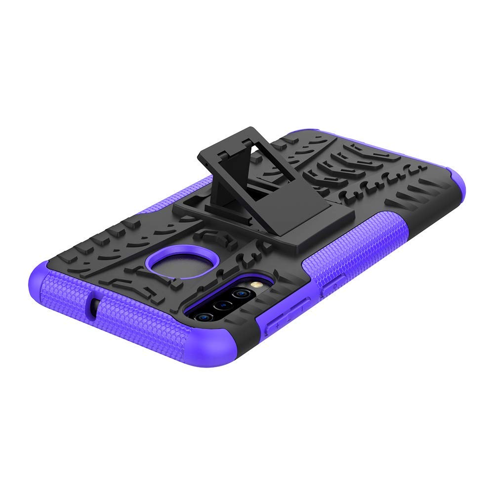 Samsung Galaxy A70 Heavy Duty Tough Shockproof Strong Rugged Anti-Knock Kids Protective Case Cover (Purple)