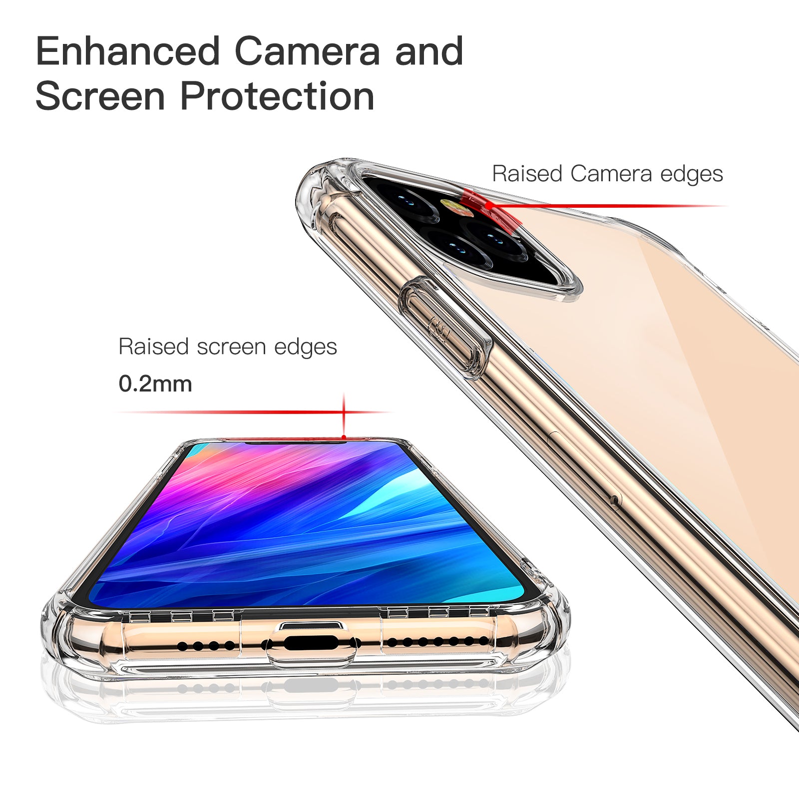 iPhone XI 11 Pro Max Case Clear Heavy Duty 2019 Shockproof TPU Bumper Cover