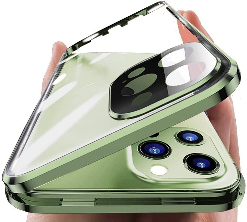 For iPhone 12 Pro 6.1" Case 360° Magnetic Metal Double-sided Glass Cover
