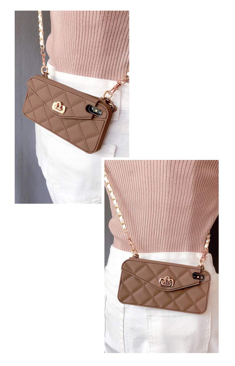 iPhone XS Case Shoulder Strap Card Wallet Silicone Cover