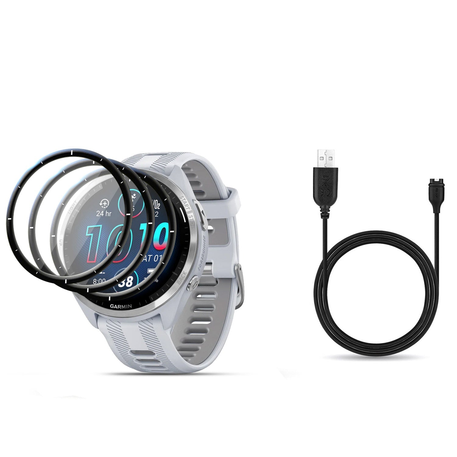 3X For Garmin Forerunner 965 265 265S Watch Full Cover Glass Screen Protector