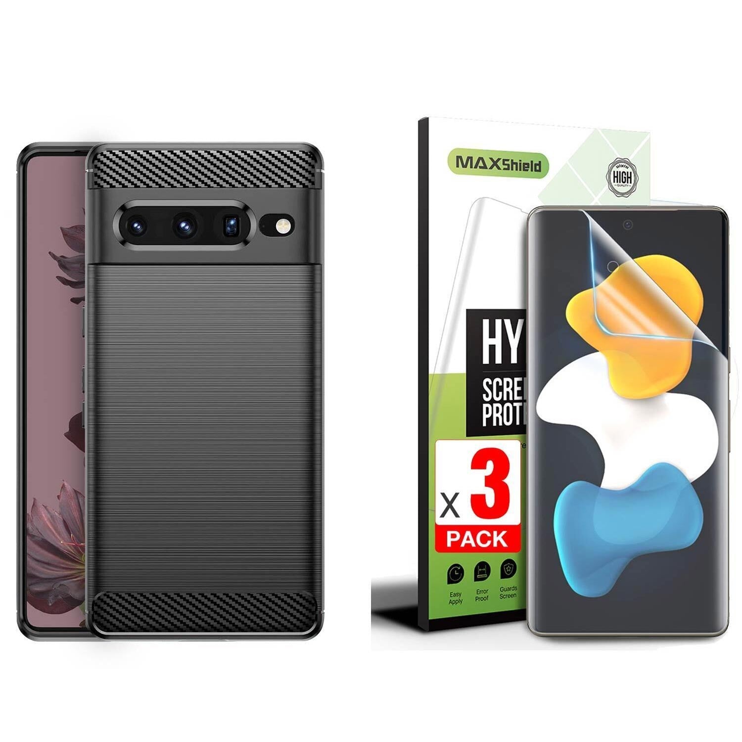 For Google Pixel 7a Case Shockproof Carbon Fiber Heavy Duty Soft Cover