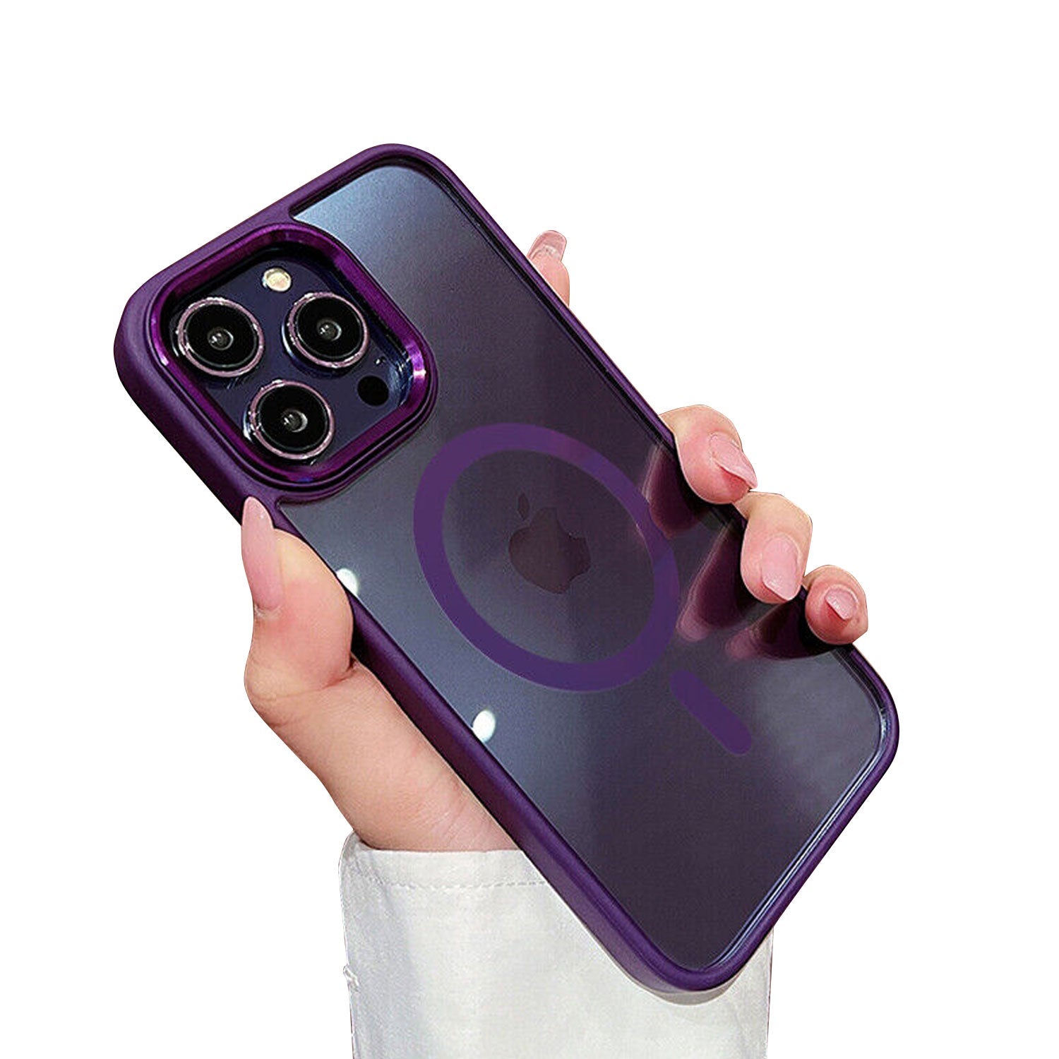 For iPhone 14 13 Pro Max Plus Clear Magsafe Case Plating Magnetic Shockprof Cover