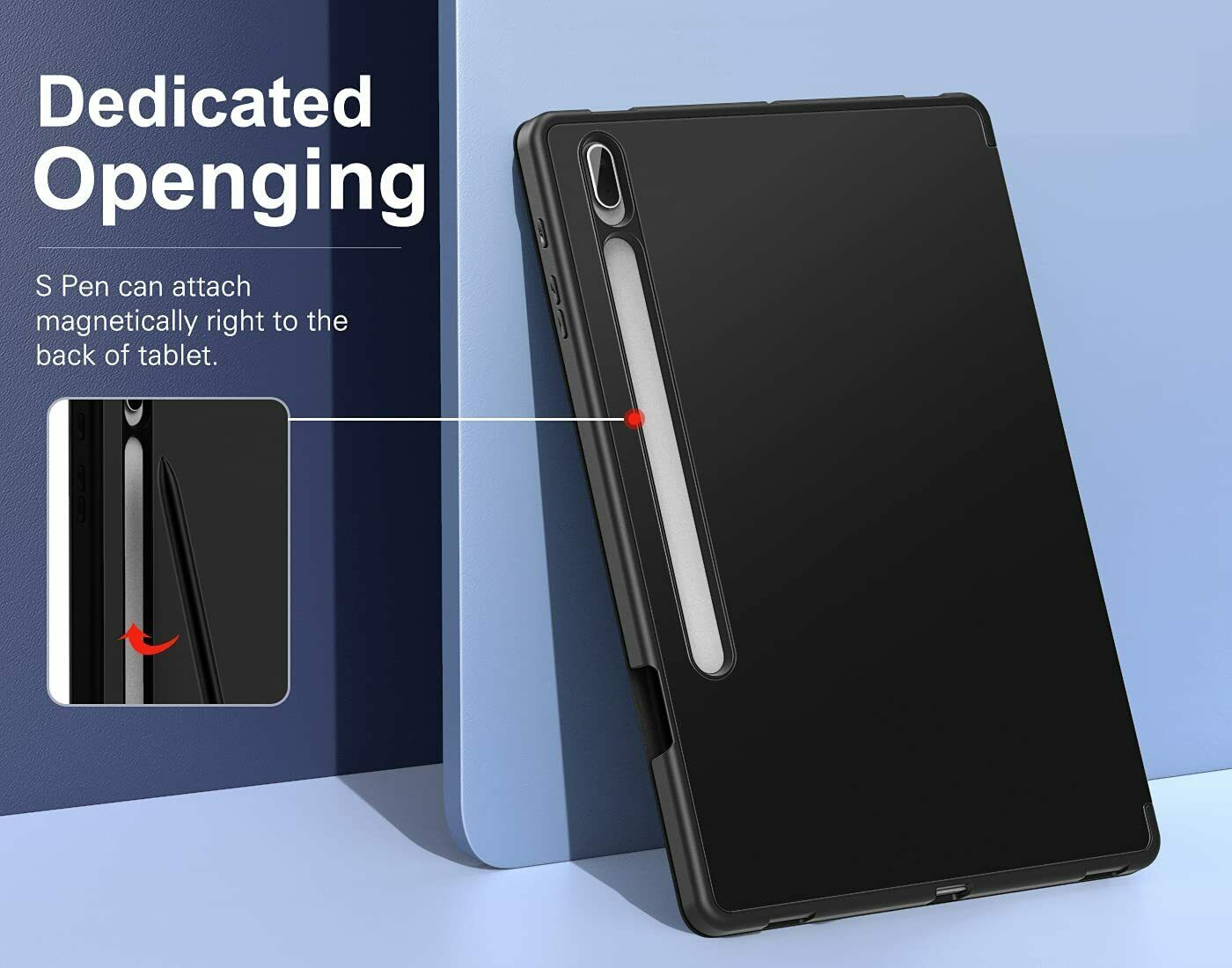 ForGalaxy Tab S7 FE  Case Smart Leather Magnetic Stand Case Cover With Pen holder