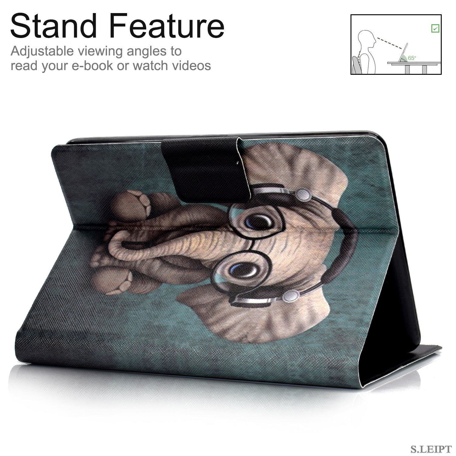 New Amazon Kindle 2019 10th 6" Inch Case Smart Flip Leather Back Slim Cover-Elephant