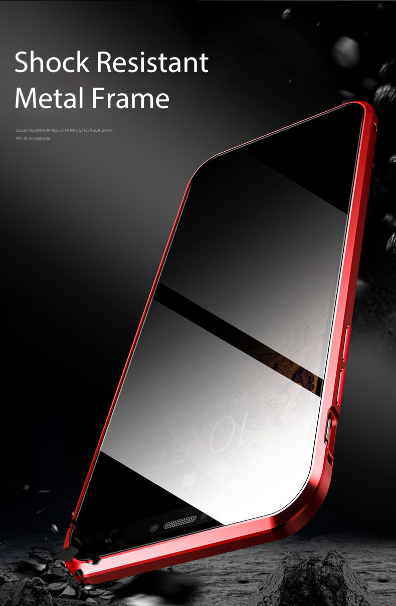 iPhone 7  Case Magnetic Metal Anti Spy Tempered Glass Cover