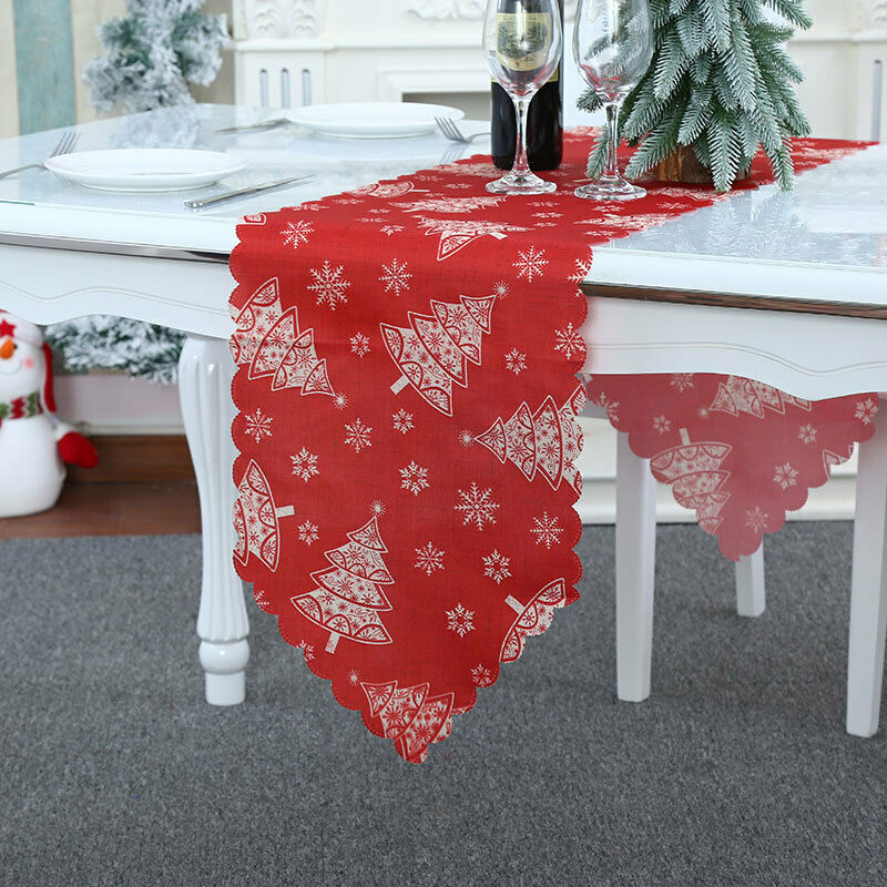 Christmas Table Runner Table Cloth Cover Home Xmas Party Table Decorations