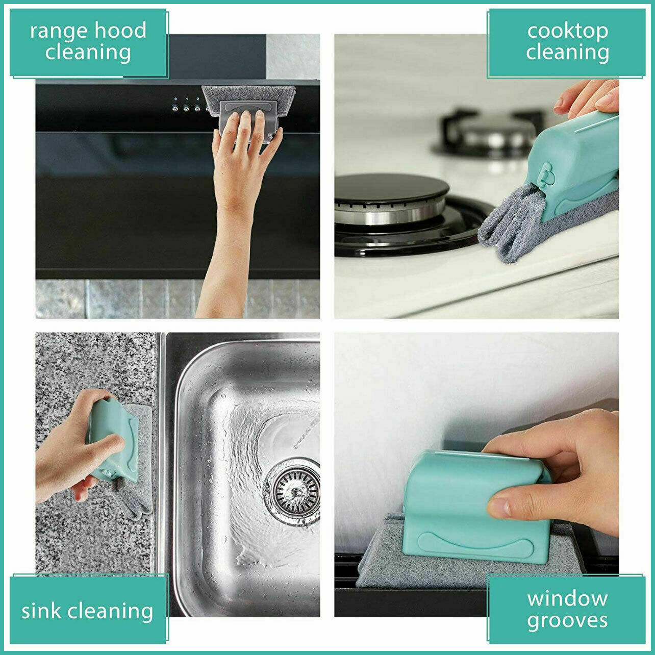 2X Window Door Track Cleaning Brush Gap Groove Sliding Tool Dust Cleaner Kitchen