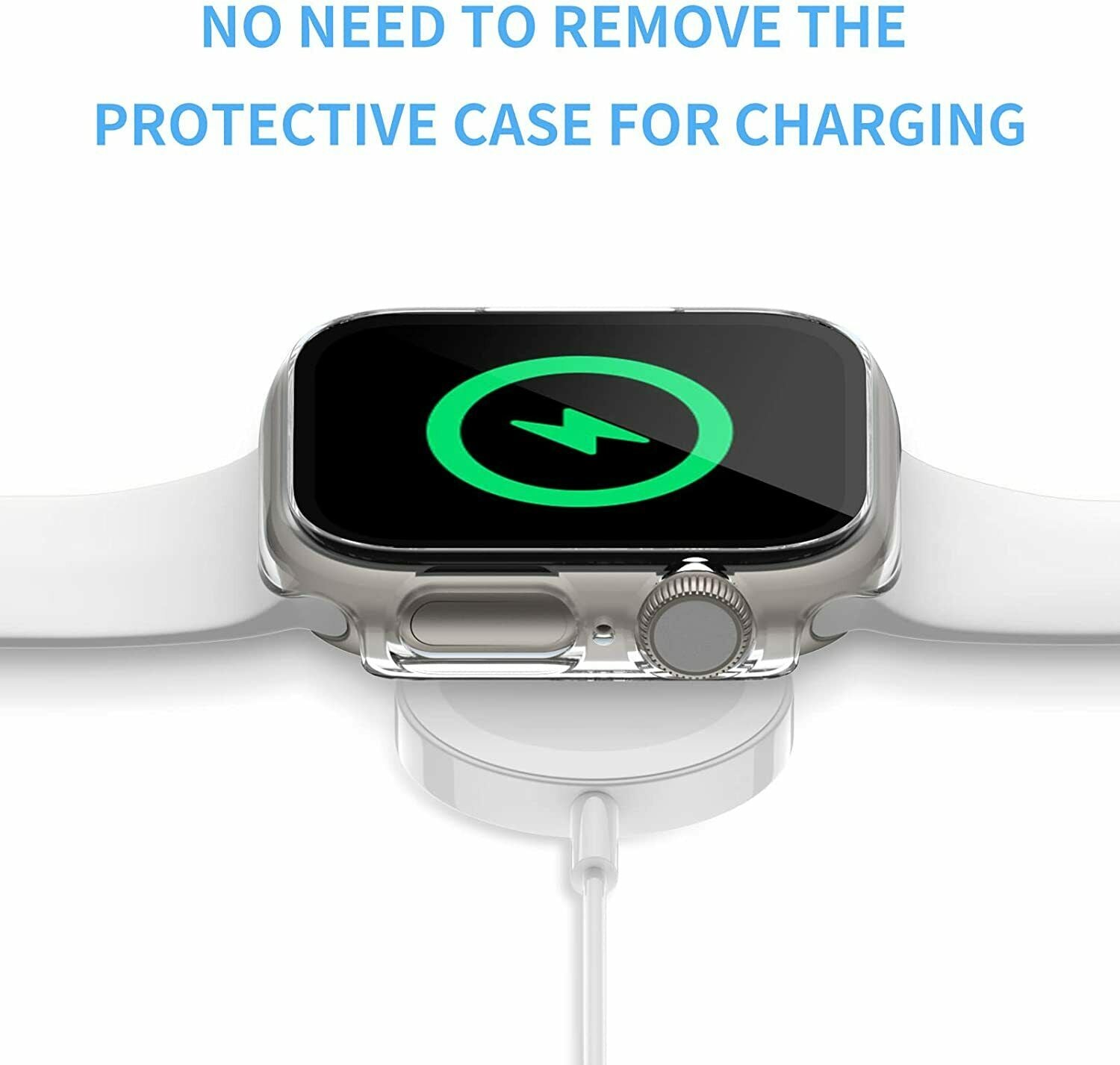 2X For Apple Watch Series 7 45/41mm Clear Full Case Cover Glass Screen Protector