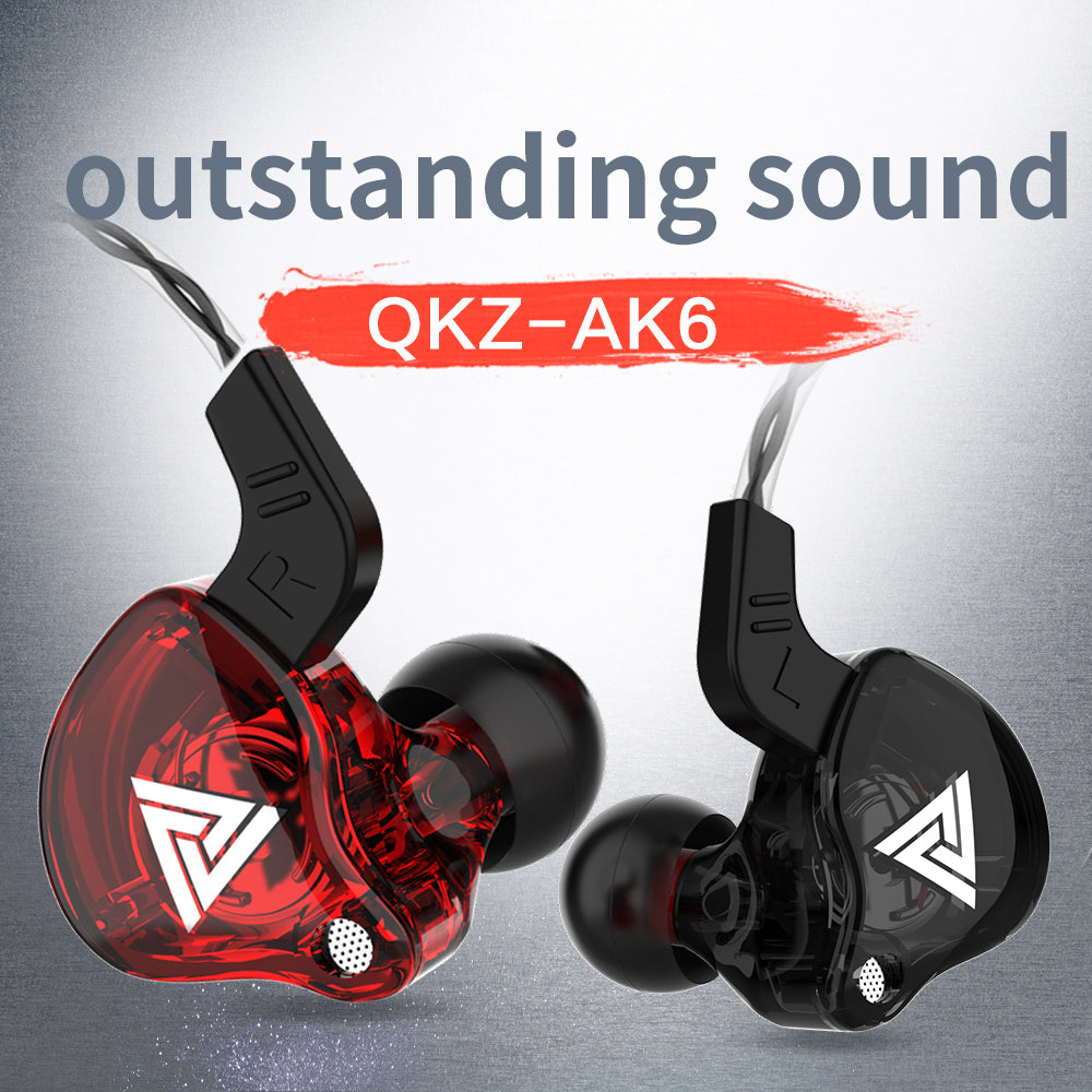 QKZ Super Bass Stereo Headset Headphone Sound Isolating Earbuds Earphones Wt Mic-Black