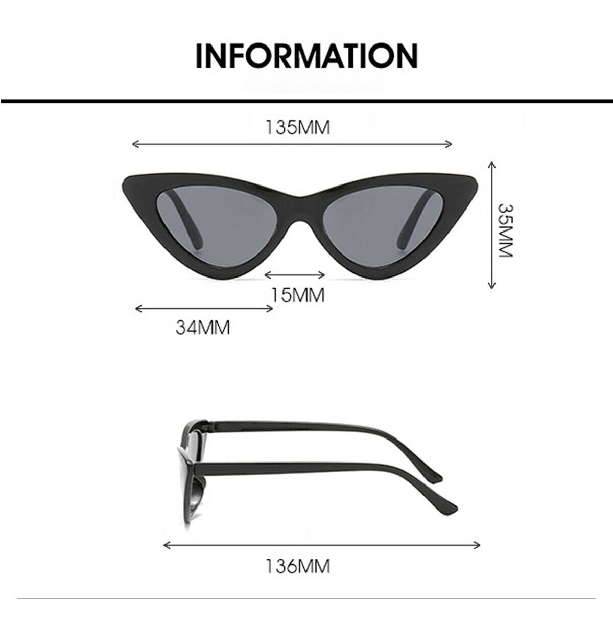 Vintage Retro Vintage Cat Eye Sunglasses Fashion Women Rapper Unisex Goggles