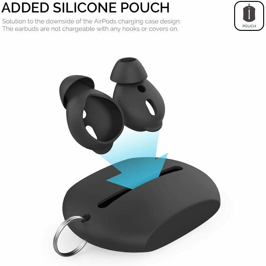 For Apple AirPods Tips + FREE Case Earpod Cover Silicone Ear Hook Earbuds