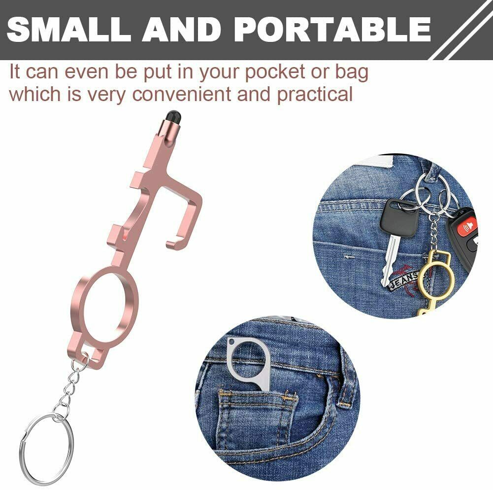 Key Chain No Touch Door Opener Handle Contactless Handle Touchscreen Stylus Grip