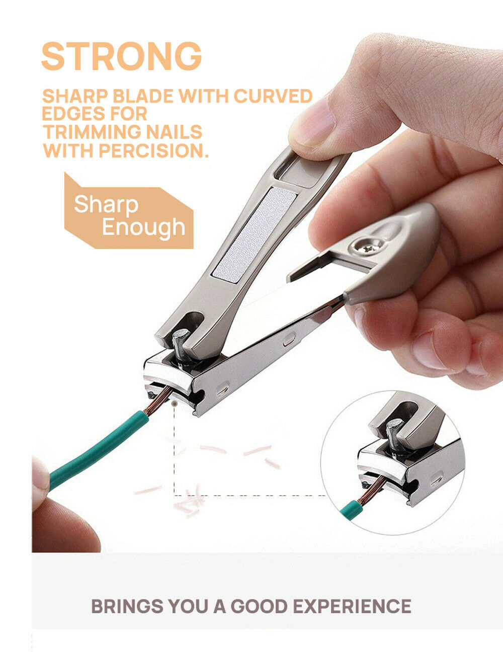 No Splash Toe Nail Clippers Nipper Pedicure Kit Heavy Duty For Thick Nail File