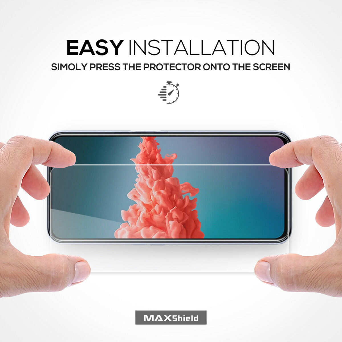 For ZTE Axon 20 5G Full Coverage MAXSHIELD 9H Tempered Glass Screen Protector