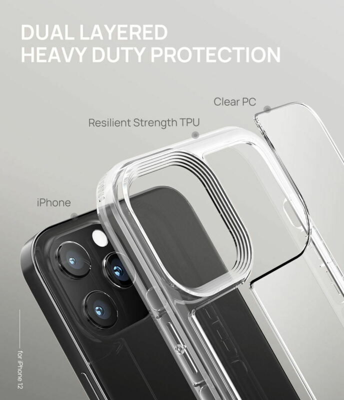 MAXShield For iPhone 12 Pro Max Mini Case,Matte Clear Slim Heavy Duty Cover