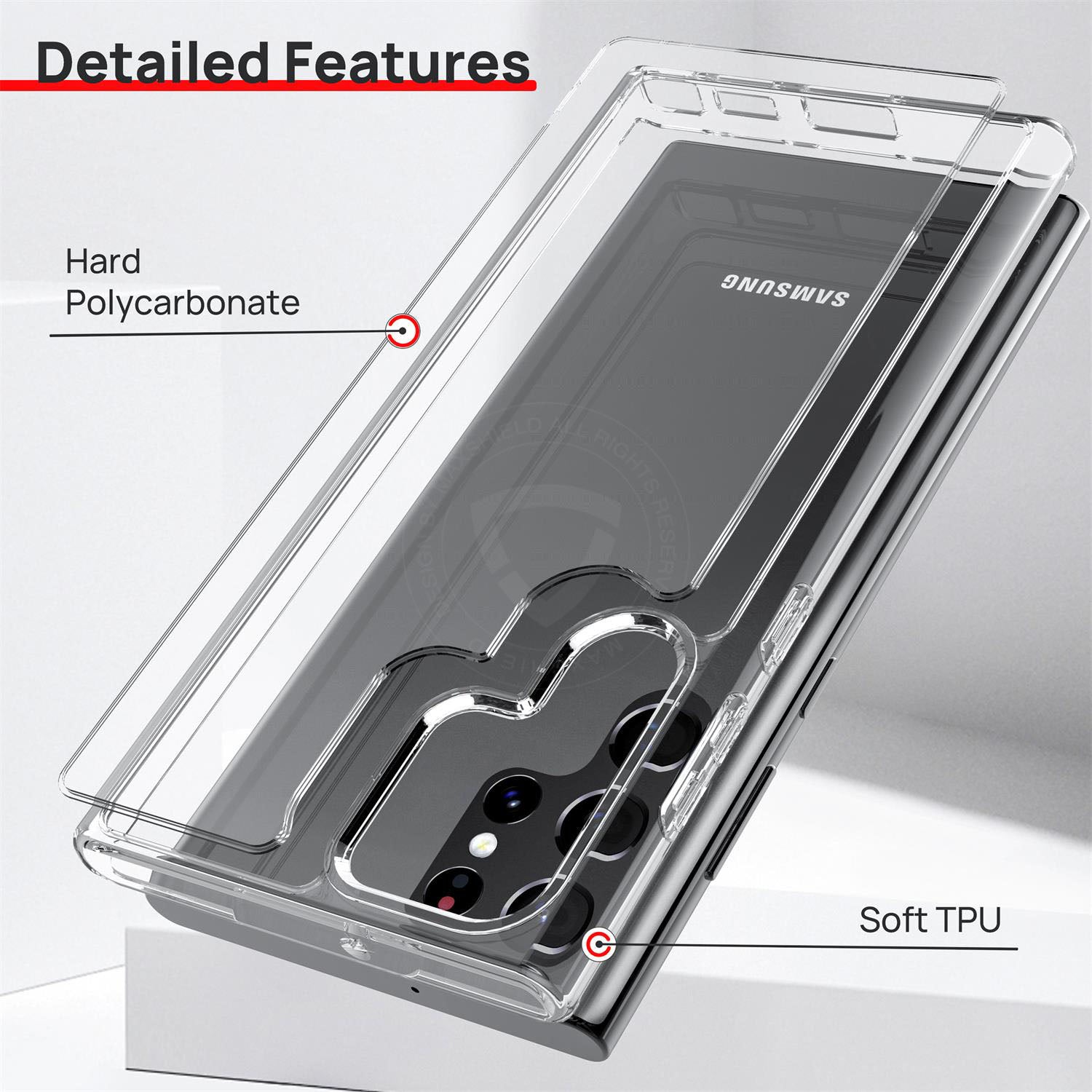 For Samsung Galaxy S22 Ultra Case Crystal Clear Shockproof Slim Case Cover