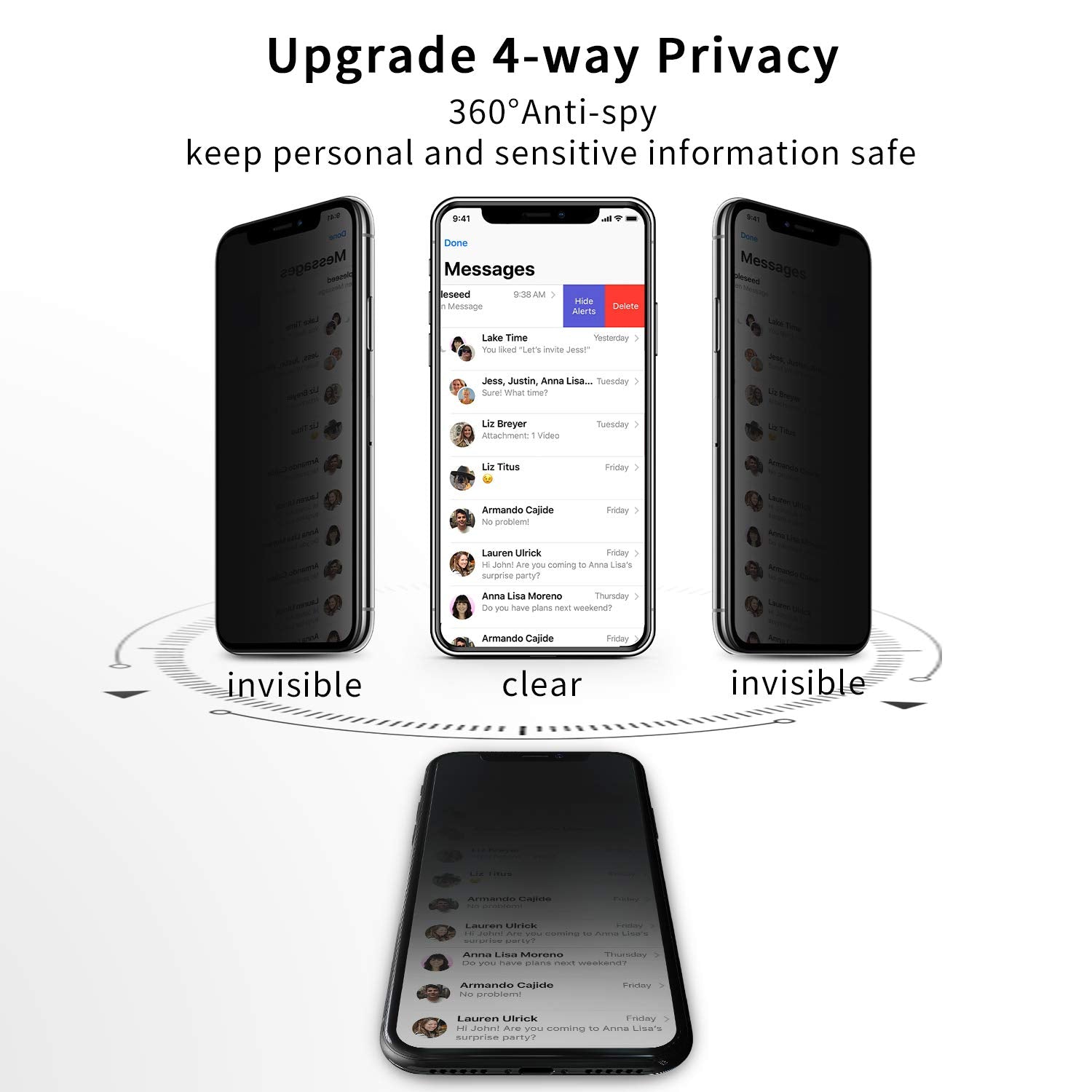 ANTI-SPY PRIVACY TEMPERED GLASS SCREEN PROTECTOR FOR Apple iPhone XI 11