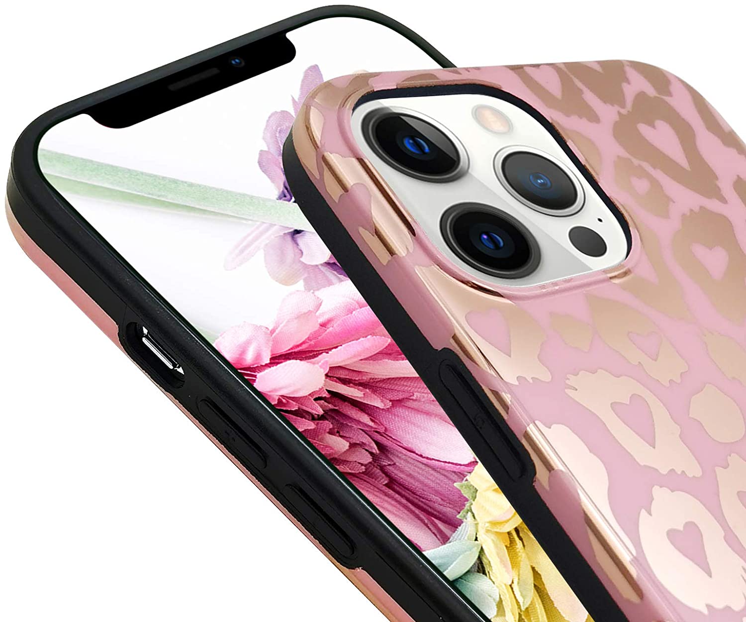 For iPhone 12 Pro Max leopard Clear Pink Panther Case Slim Shockproof Soft Cover