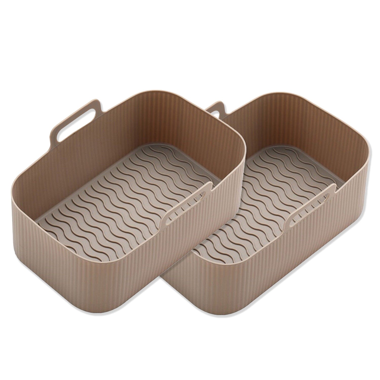 1/2x Air Fryer Durable Silicone Pot Basket Liner Rectangle Reusable Baking Tray