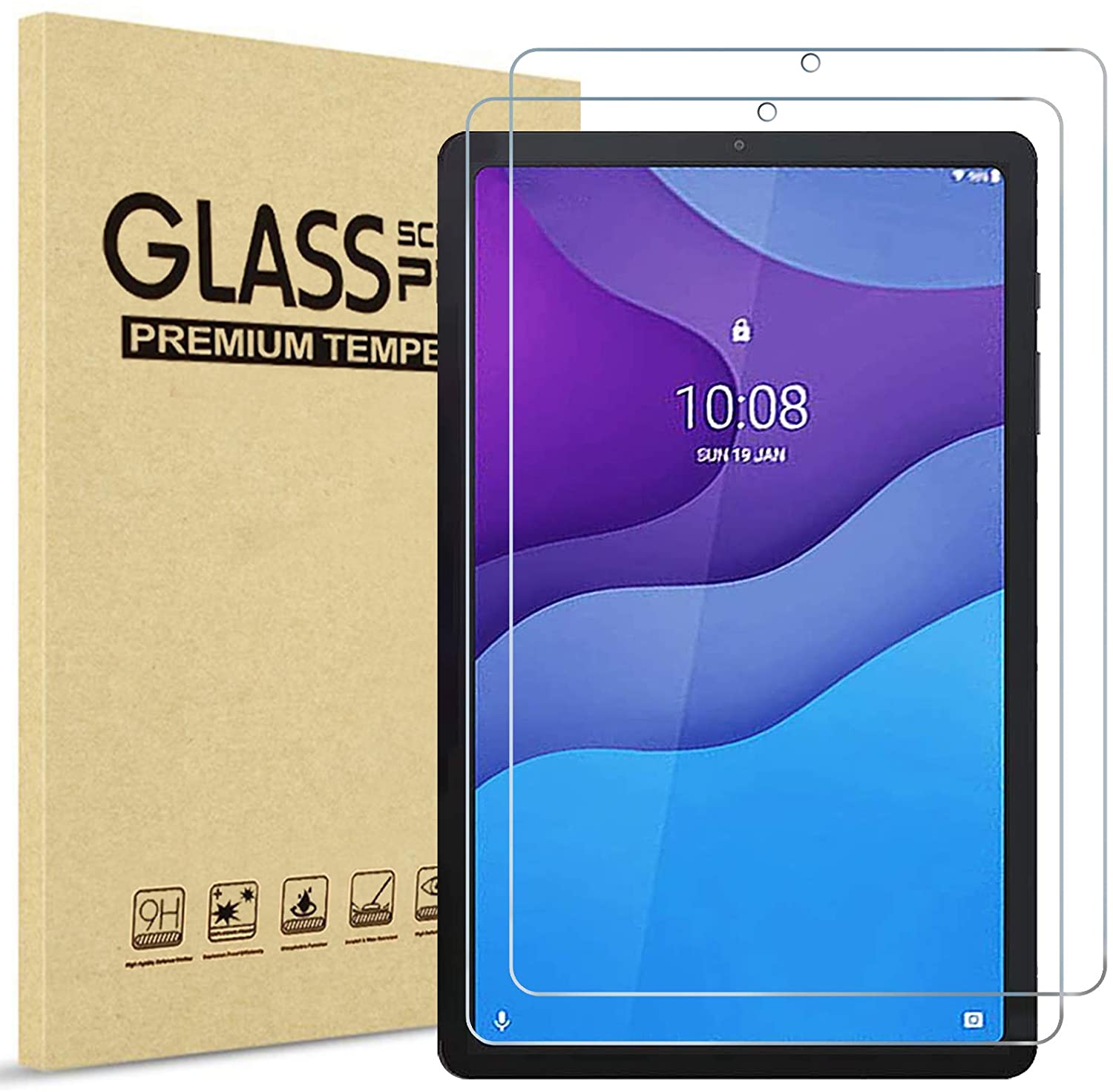 2X For Lenovo Tab M10 HD FHD Plus TB-X606F/X Tempered Glass Screen Protector Flim