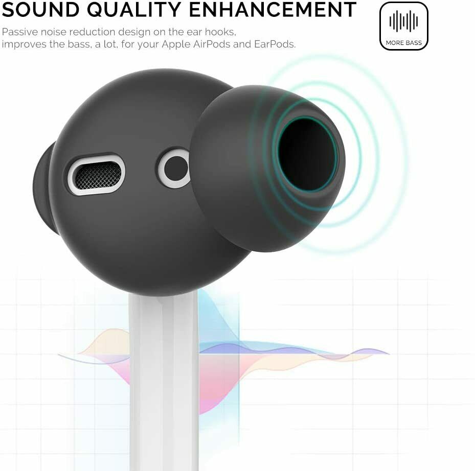 For Apple AirPods Tips + FREE Case Earpod Cover Silicone Ear Hook Earbuds
