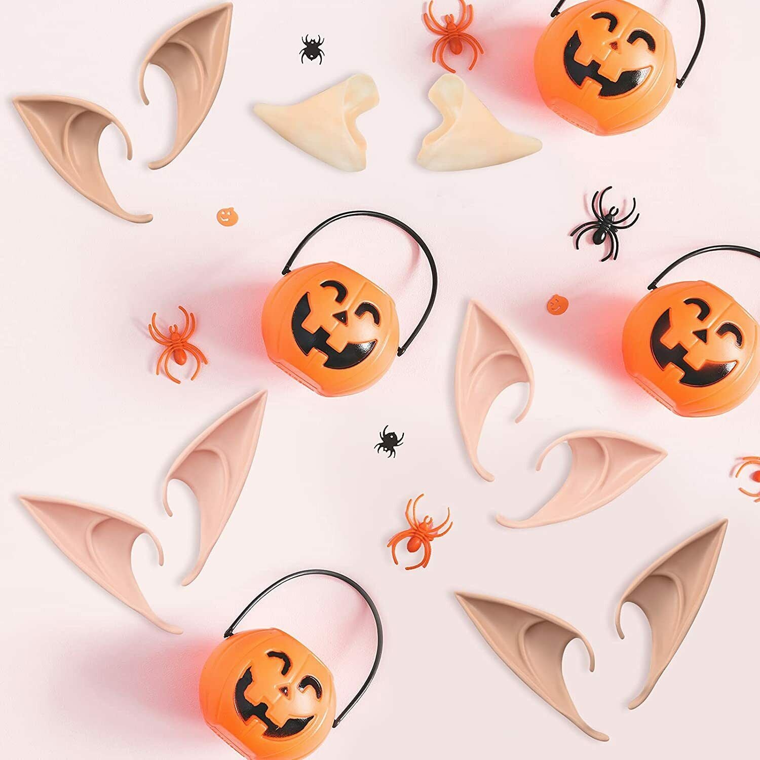 2 Pairs Rubber Elf Ears Fairy Elven Pixie Hobbit Demon Halloween Costume Cosplay