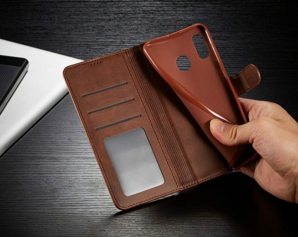 Samsung Galaxy A50 Wallet Leather Case Flip Magnetic Card Slot Cover-Red