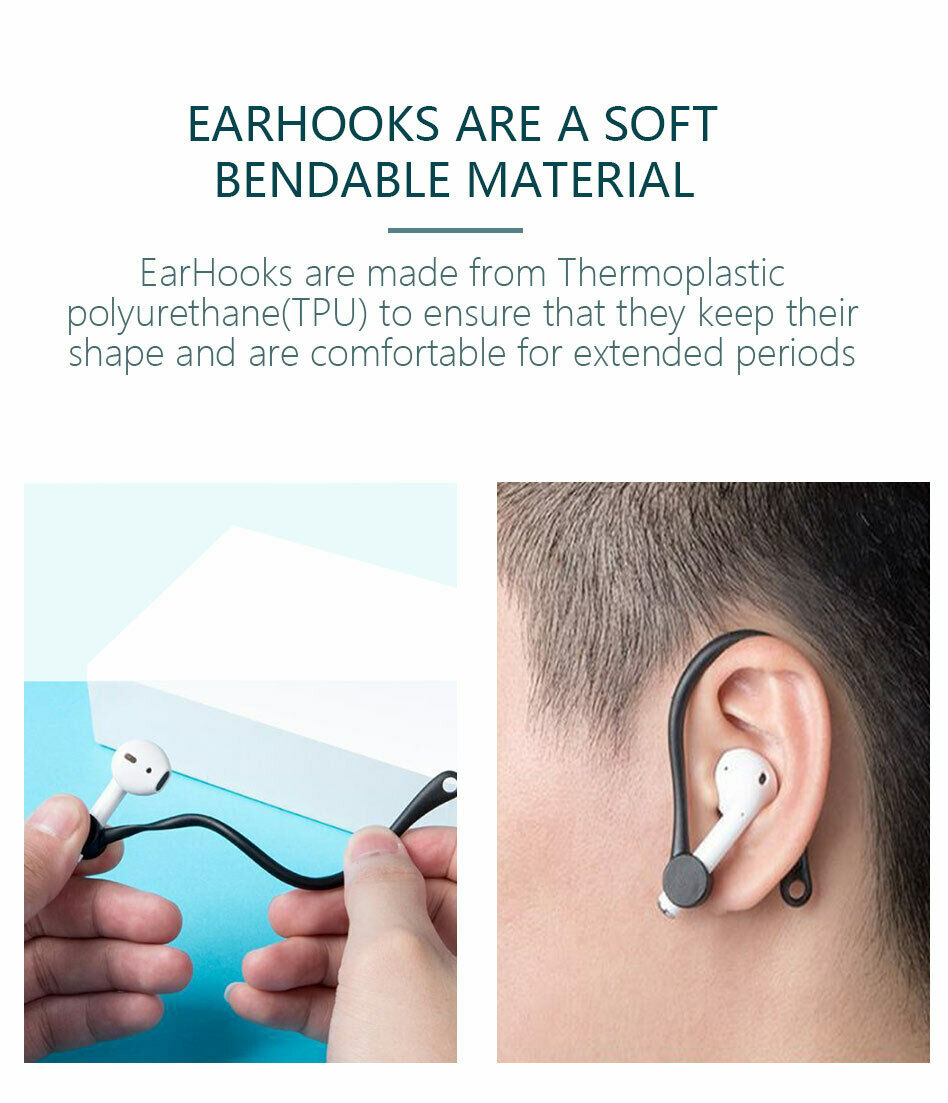 AirPods 1st 2nd Gen EarHooks AntiLost Secure Ear Hook Holder Ear Loops AU Stock