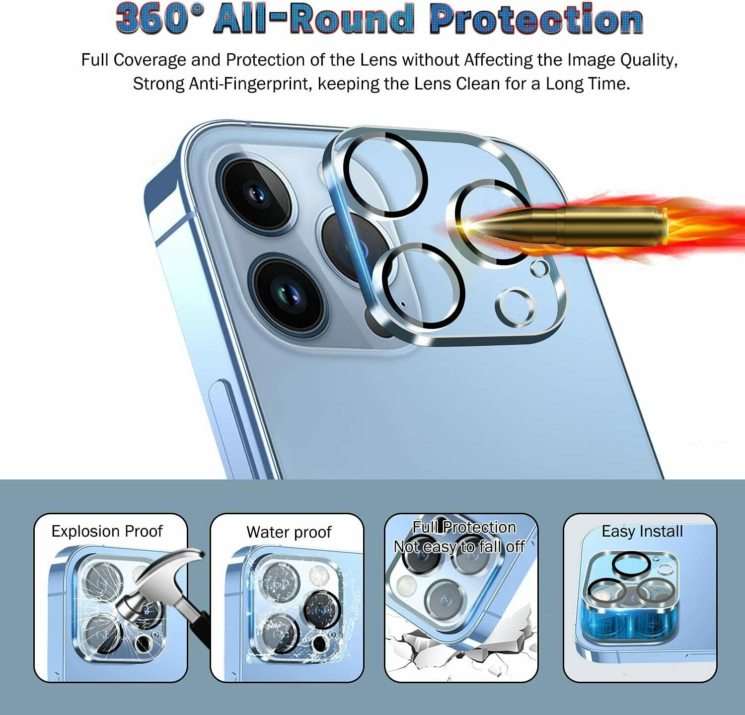 4 Pack For iPhone 13 12 Pro Max Mini Full Cover Tempered Glass Screen Protector