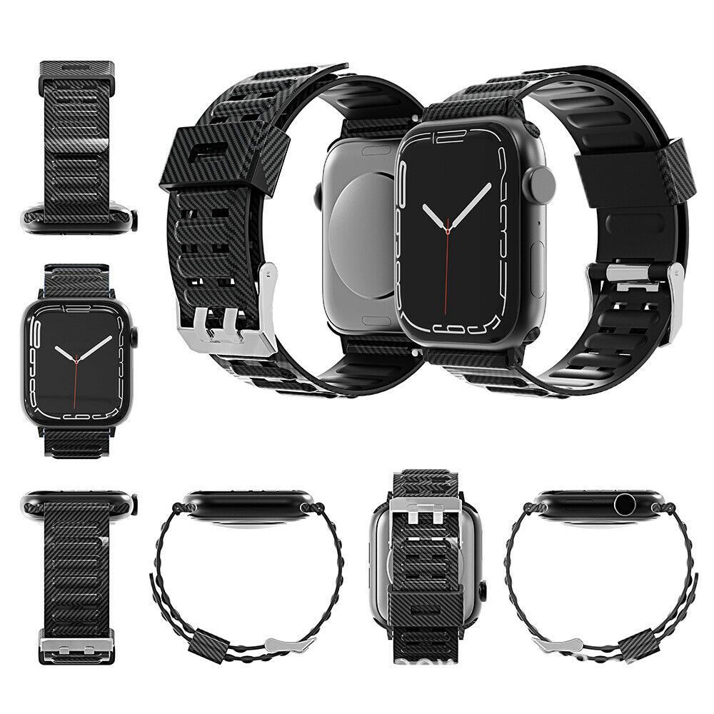 For Apple Watch 7 41 45 Band 360 Full Body Strap Case Cover Screen Protector