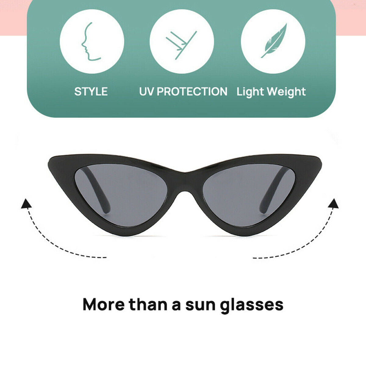 Vintage Retro Vintage Cat Eye Sunglasses Fashion Women Rapper Unisex Goggles