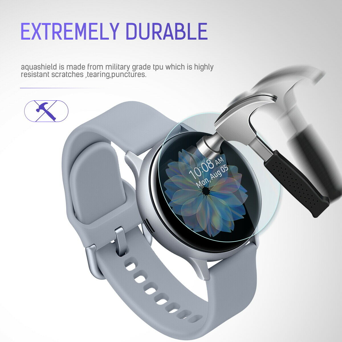 Maxsheld Samsung Galaxy Watch Active 2 40mm Full Coverage Waterproof Screen Protector