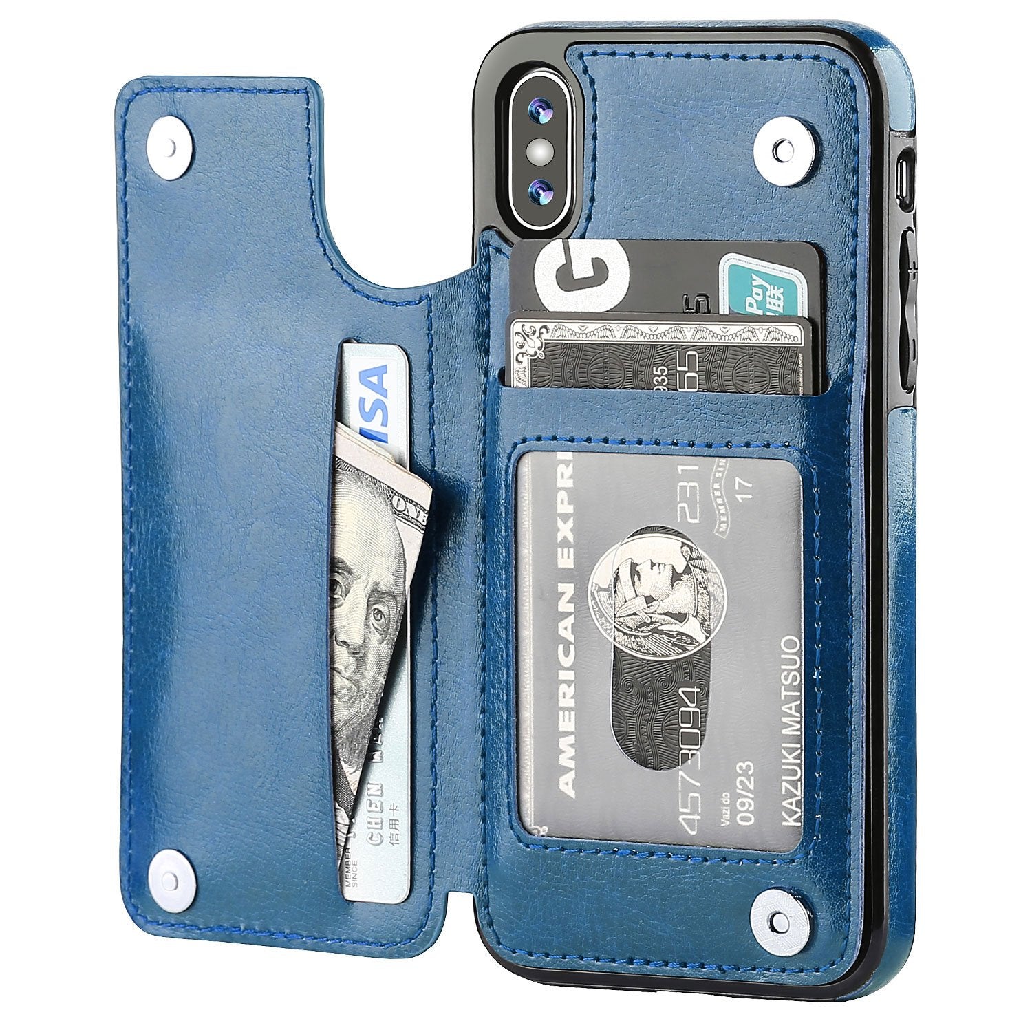 iPhone XS MAX Leather Wallet Case Magnetic Flip Card Shockproof Cover