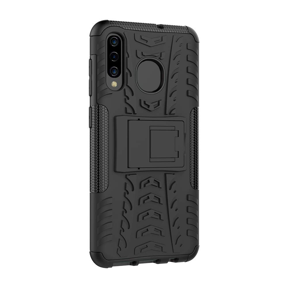 Samsung Galaxy A50 Heavy Duty Tough Shockproof Strong Rugged Anti-Knock Kids Protective Case Cover (Black)